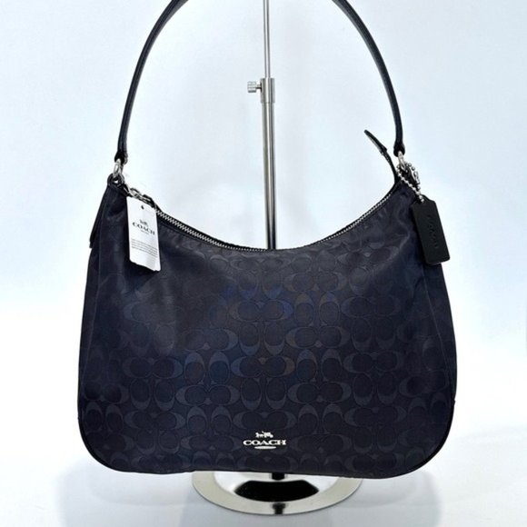 Coach Bags Coach Zip Shoulder Bag In Signature Nylon Black Poshmark